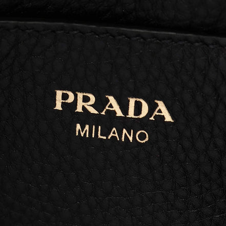 Prada Vitello Phenix Black Leather Flap Crossbody Bag available at Queen Bee of Beverly Hills