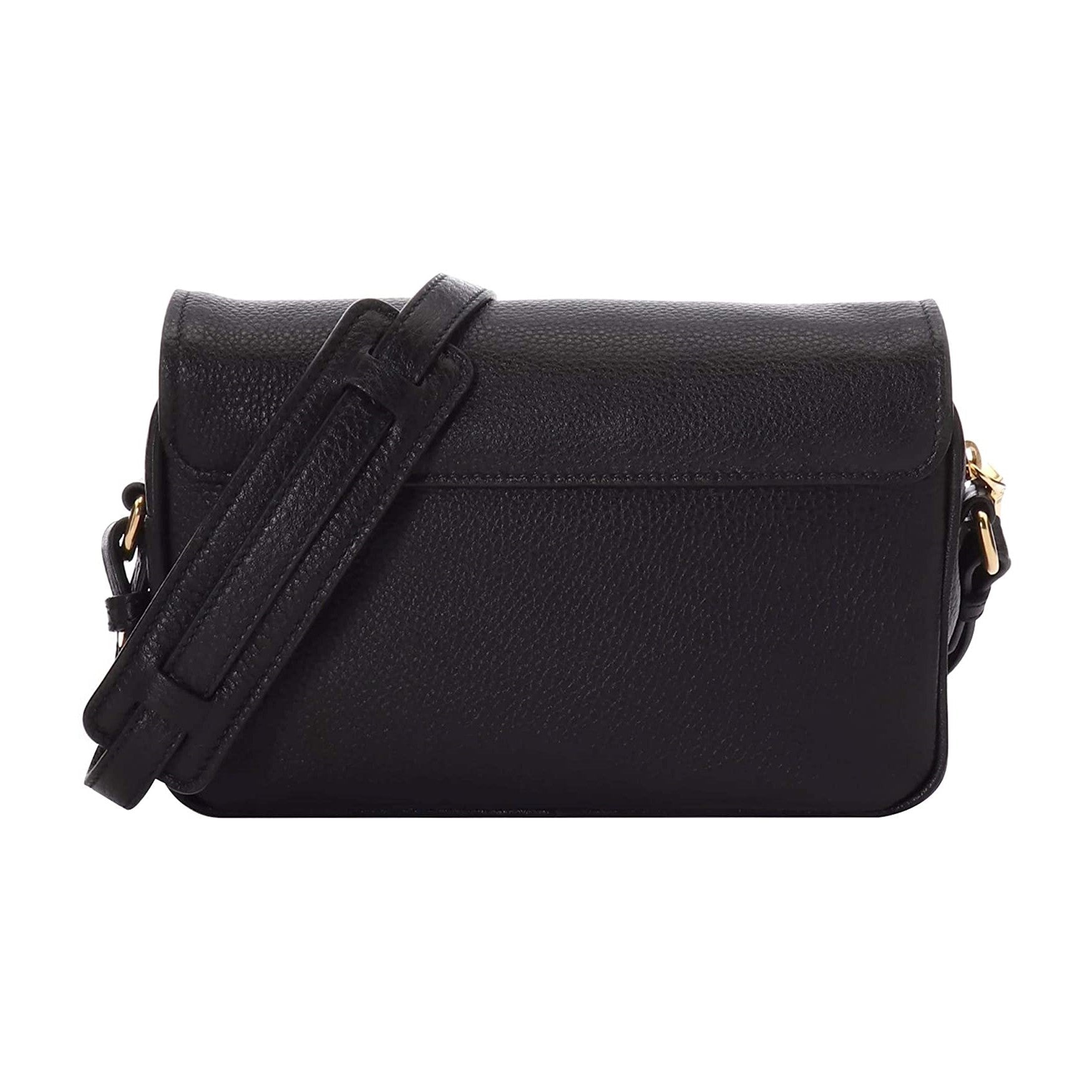 Prada Vitello Phenix Black Leather Flap Crossbody Bag | Queen Bee