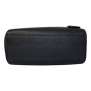 Prada Vitello Phenix Black Leather Web Stripe Crossbody Satchel Bag available at Queen Bee of Beverly Hills
