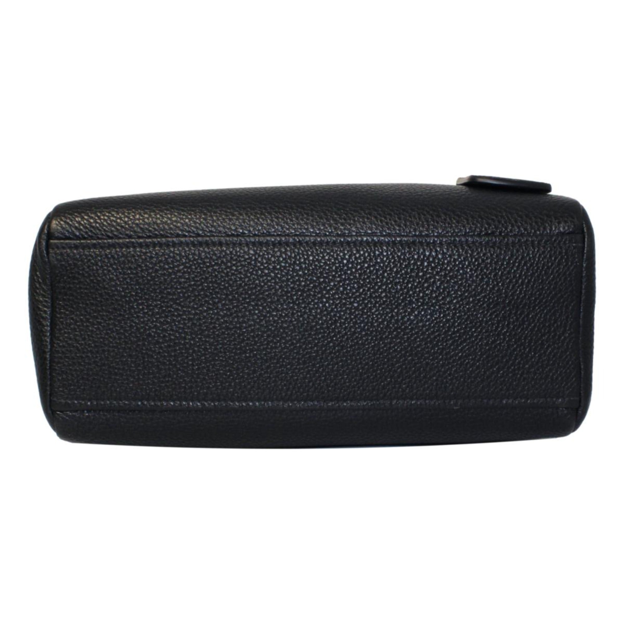 Prada Vitello Phenix Black Leather Web Stripe Crossbody Satchel Bag available at Queen Bee of Beverly Hills