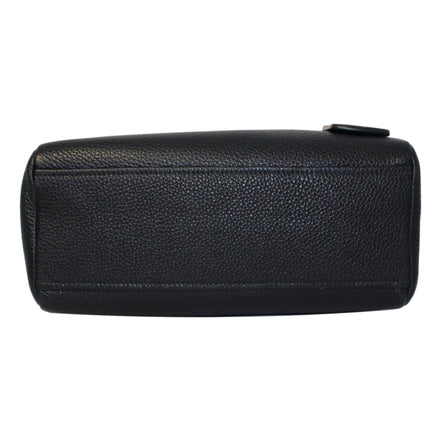 Prada Vitello Phenix Black Leather Web Stripe Crossbody Satchel Bag available at Queen Bee of Beverly Hills