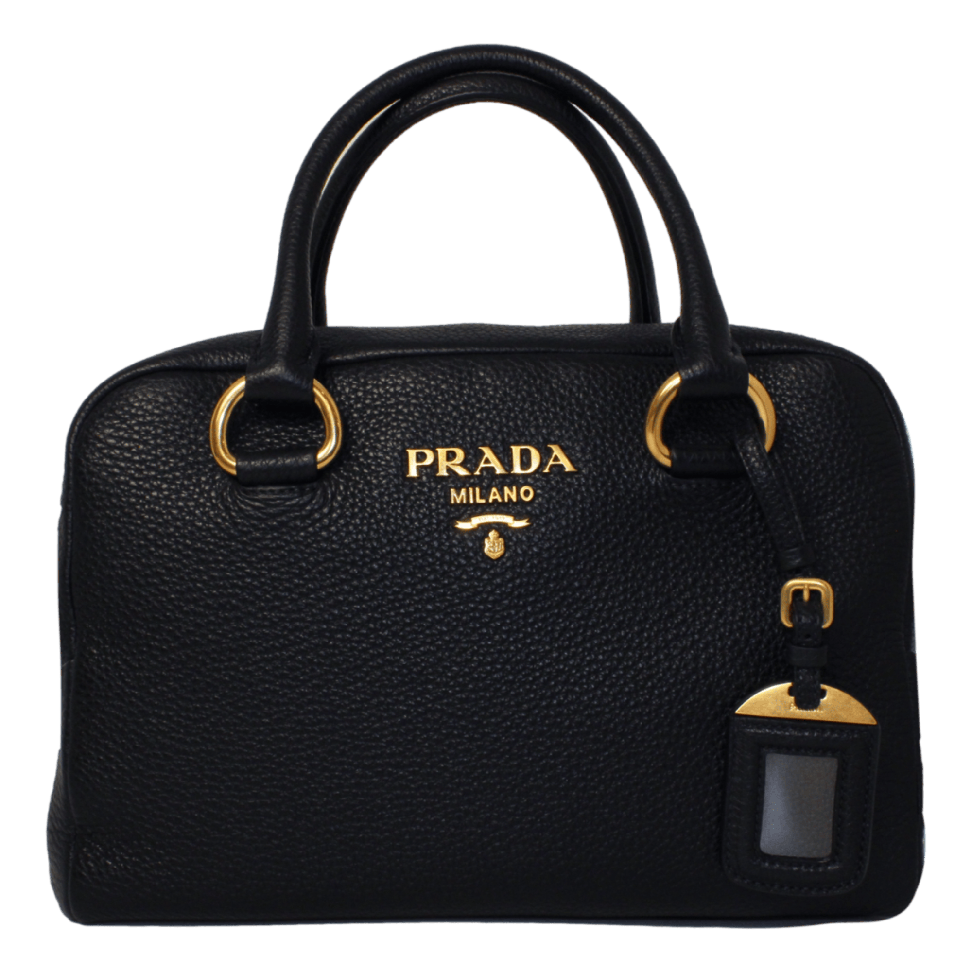 Prada Vitello Phenix Black Leather Web Stripe Crossbody Satchel Bag available at Queen Bee of Beverly Hills