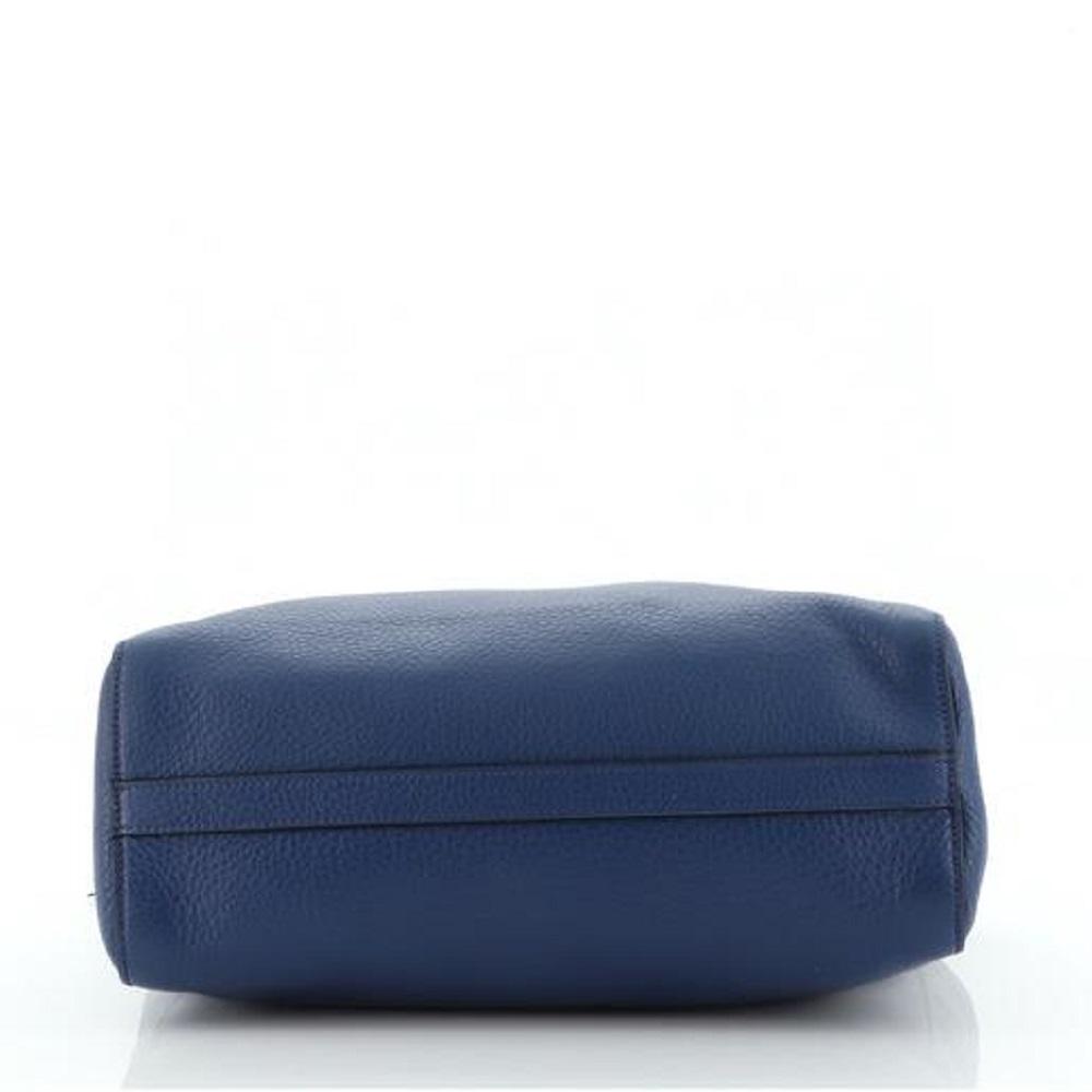 Prada Vitello Phenix Bluette Blue Small Crossbody Satchel Handbag 1BA205 at_Queen_Bee_of_Beverly_Hills