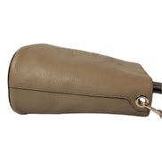 Prada Vitello Phenix Grey Leather Stripe Strap Bucket Bag available at Queen Bee of Beverly Hills