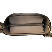 Prada Vitello Phenix Grey Leather Stripe Strap Bucket Bag available at Queen Bee of Beverly Hills