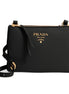 Prada Vitello Phenix Leather Gold Hardware Black Cross Body available at Queen Bee of Beverly Hills