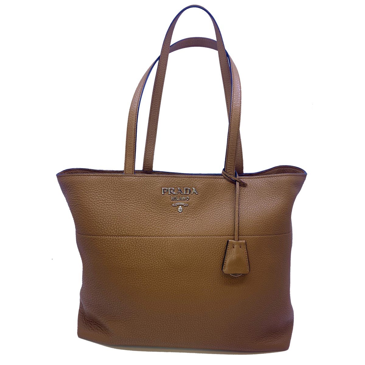 Prada Vitello Phenix Leather Shopping Tote Bag Cannella Brown 1BG203