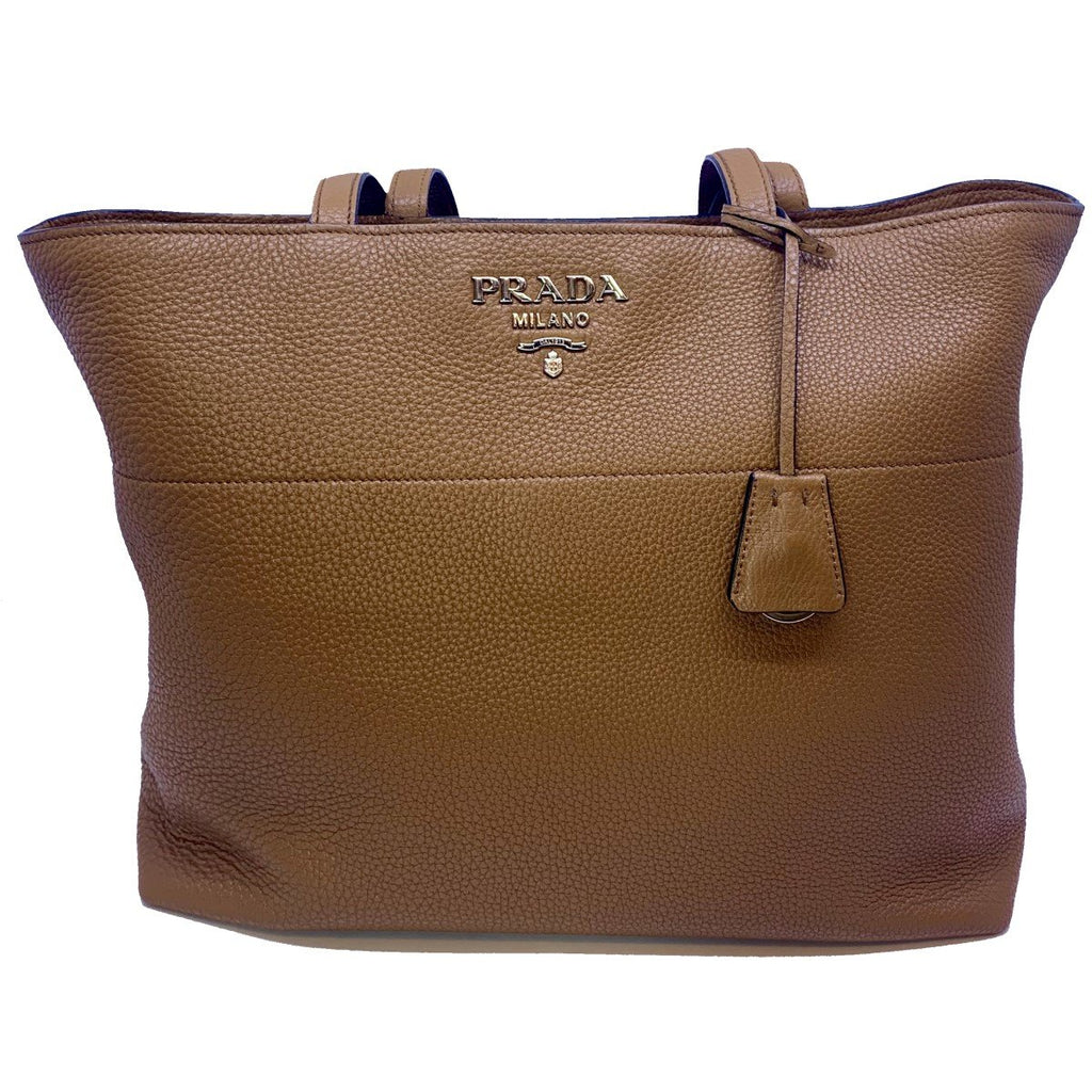 Prada Vitello Phenix Bauletto in color Cammeo, Luxury, Bags