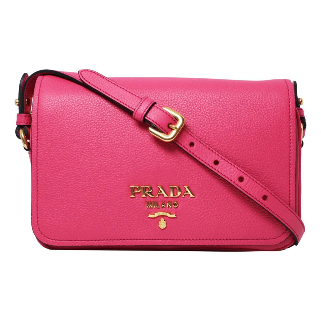 Prada Vitello Phenix Peonia Leather Flap Crossbody Bag – Queen Bee