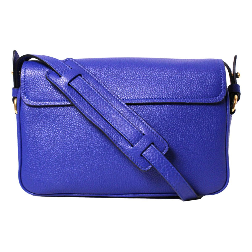 Prada Pebble Leather Shoulder Bag Blue