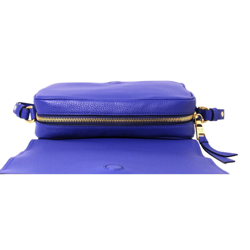 PRADA Vitello Phenix - Crossbody - Double Zip - Rare Color: Blue - Leather