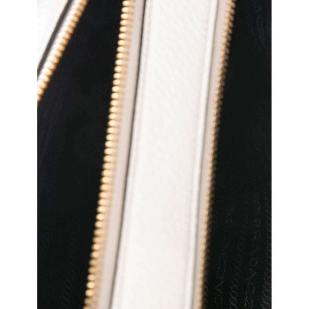 Prada Beige Vitello Phenix Leather Double Zip Crossbody Bag 1BH079