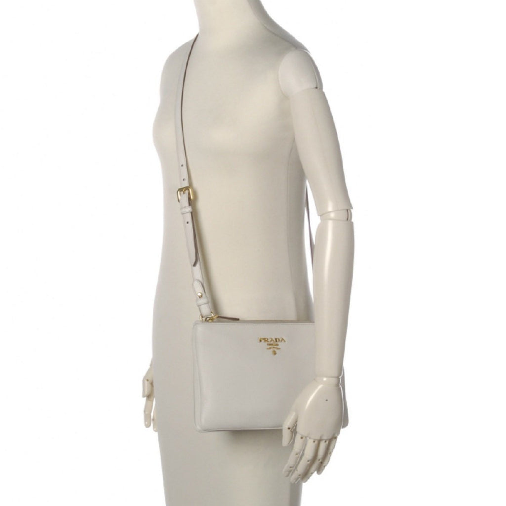 Prada White Leather Vitello Phenix Crossbody Bag – Queen Bee of Beverly  Hills