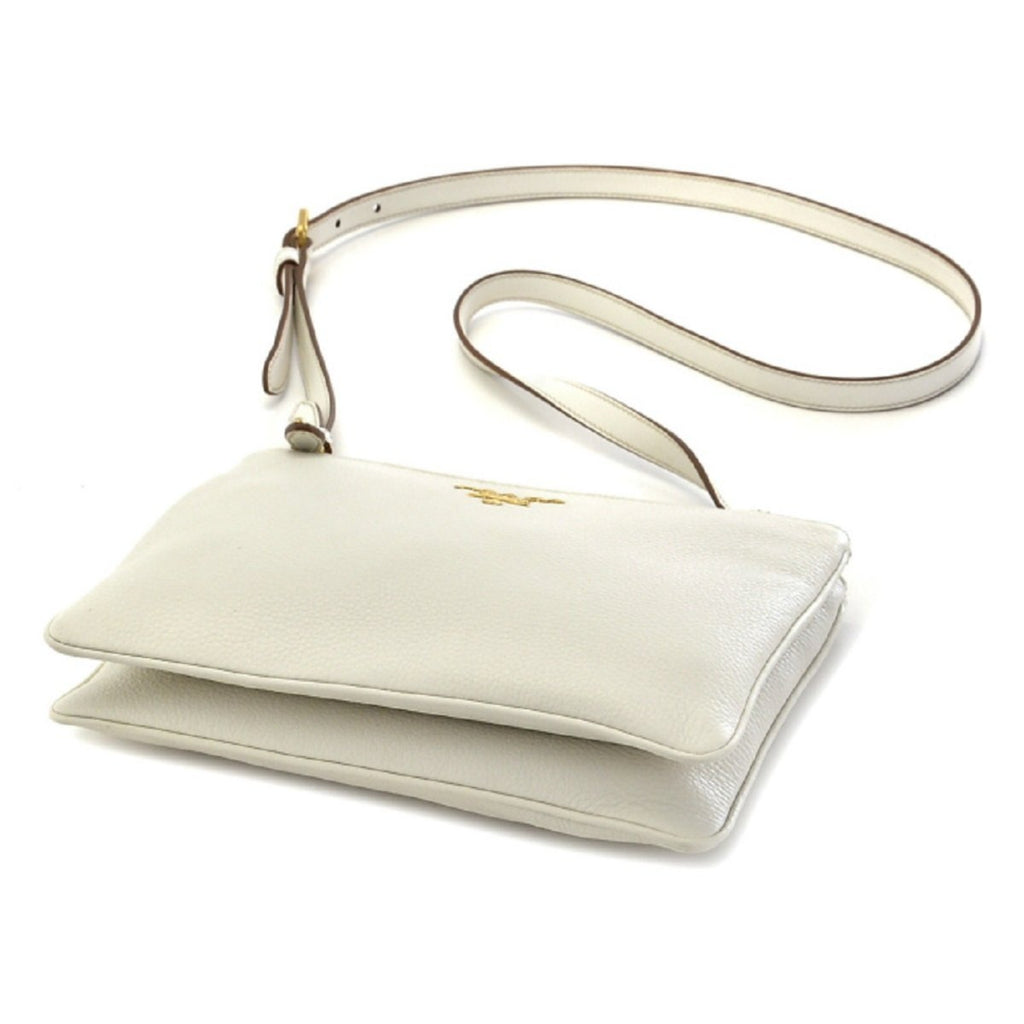 Leather crossbody bag Prada White in Leather - 31793470