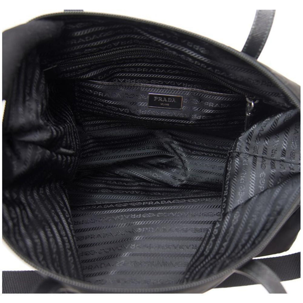 Prada Women's Black Nylon Shopping Tote 1BG189 at_Queen_Bee_of_Beverly_Hills