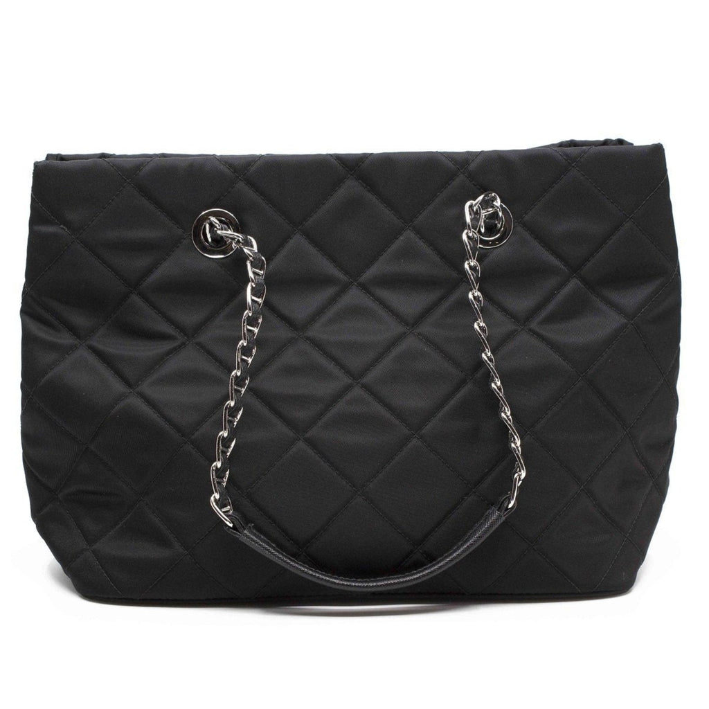 Prada Black Quilted Tessuto Chain Shoulder Bag Tote – Queen Bee of ...