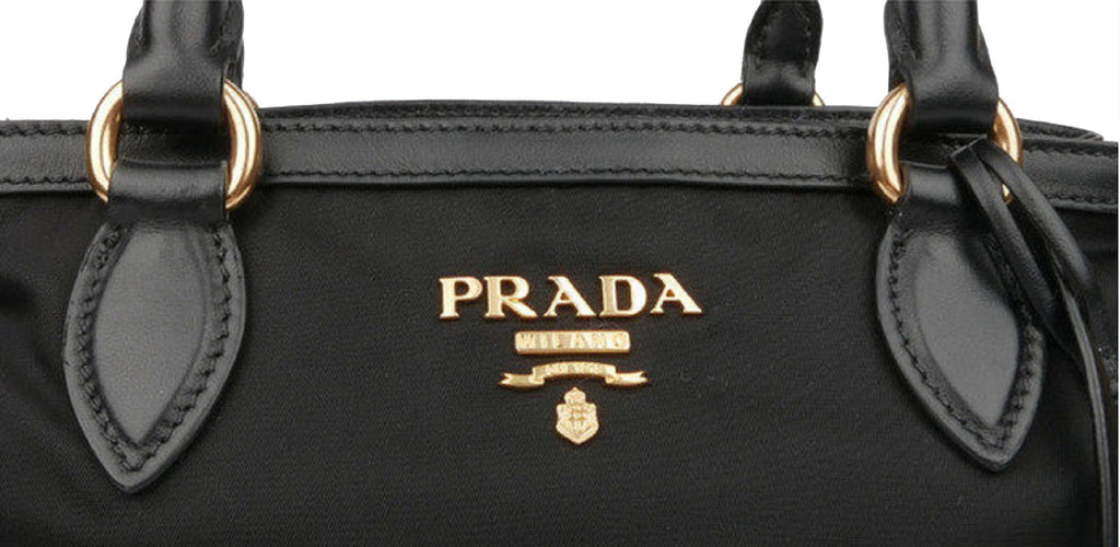 Prada Bauletto Recycled Nylon Shoulder Bag in Black