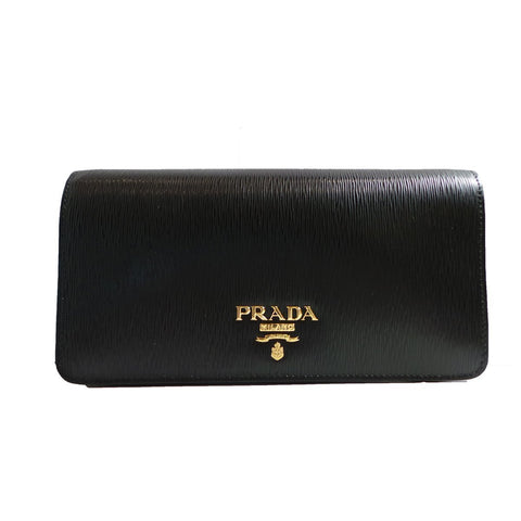Prada Women's Black Vitello Move Flap Wallet 1DH044 at_Queen_Bee_of_Beverly_Hills