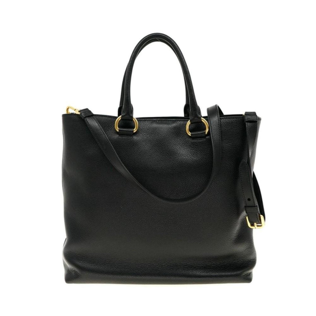 Prada Women's Black Vitello Phenix Calfskin Leather Shopping Tote Bag 1BG865 at_Queen_Bee_of_Beverly_Hills