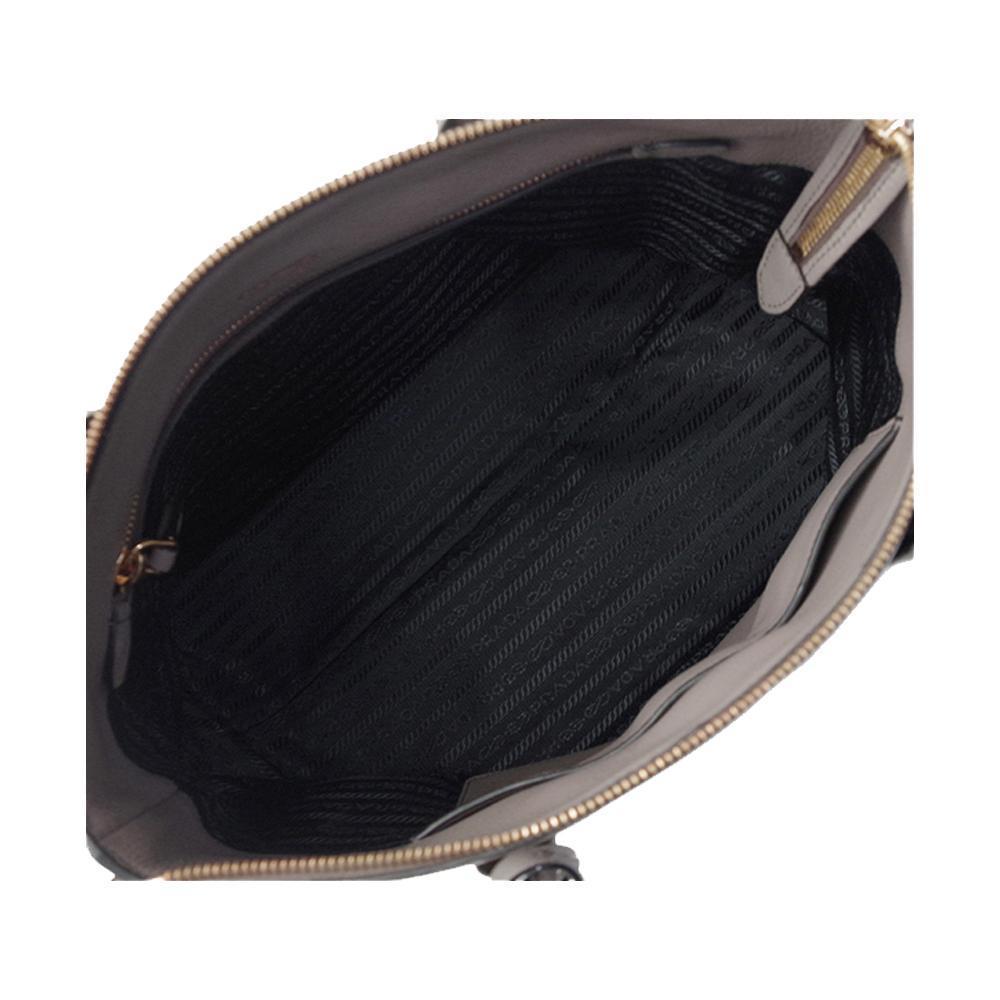 Prada Women's Classic Gray Vitello Phenix Leather Handbag Tote Bag 1BA063 at_Queen_Bee_of_Beverly_Hills
