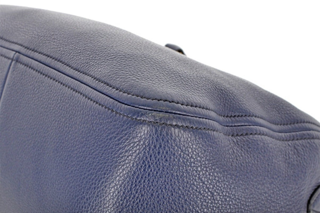 Prada Women's Leather Bauletto Navy Baltico Vitello Phenix Handbag 1BB023 at_Queen_Bee_of_Beverly_Hills