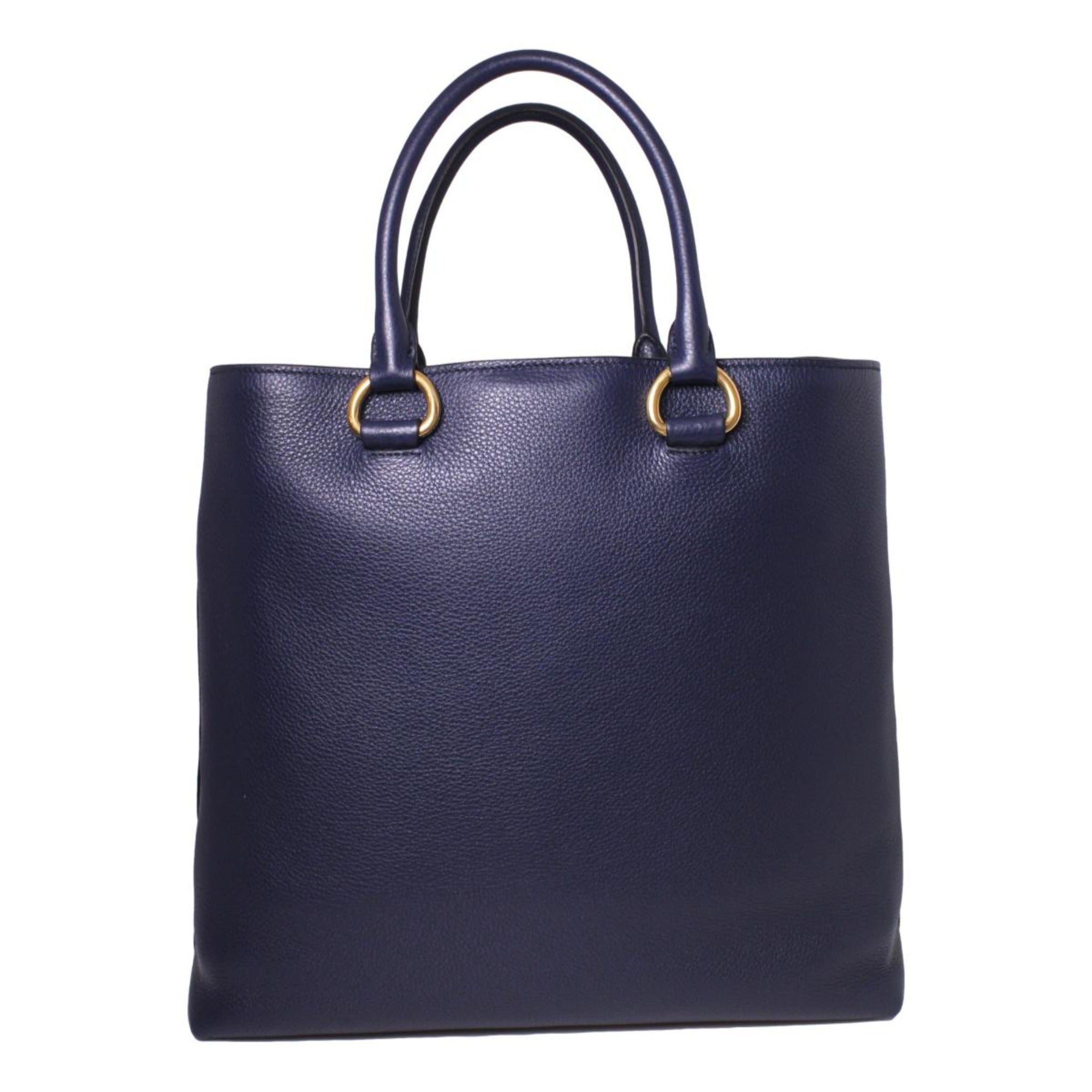 Prada Navy Blue Vitello Phenix Leather Shopping Tote – Queen Bee of ...