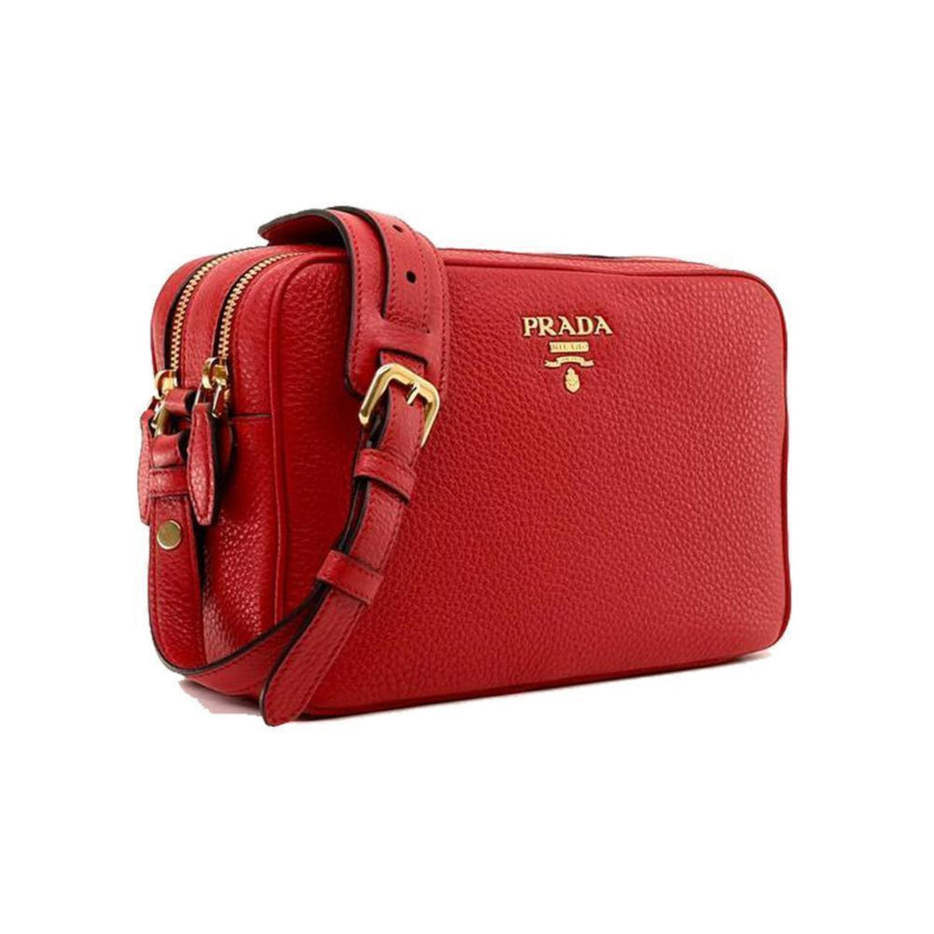 Prada Double-zip Logo Shoulder Bag in Red