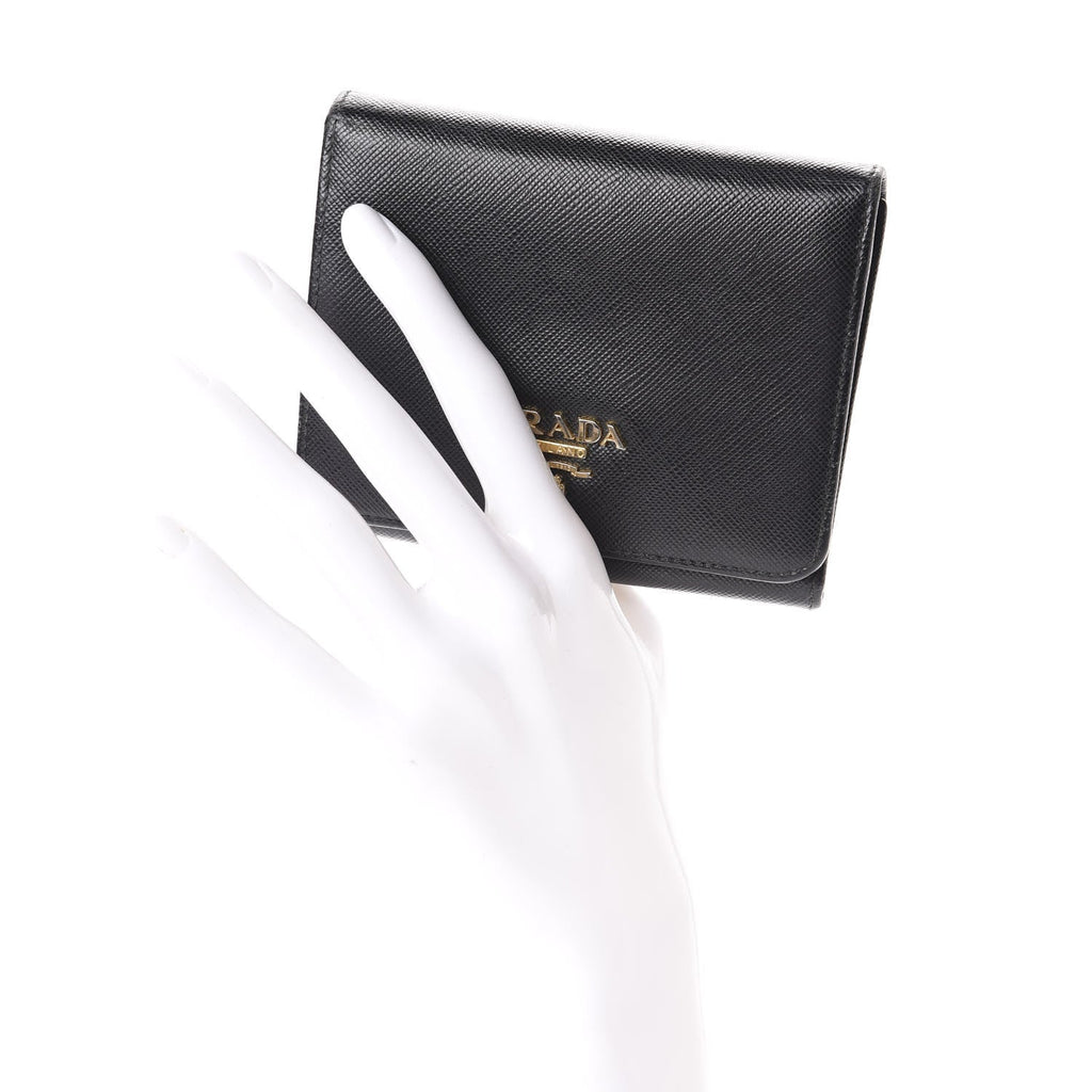 Prada Saffiano Leather Wallet in Black