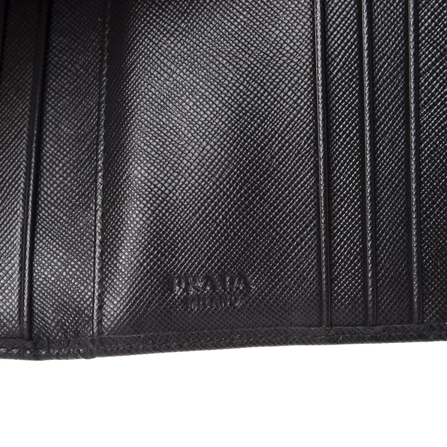 Prada Women's Wallet Saffiano Leather Bi Fold Black 1MH176 at_Queen_Bee_of_Beverly_Hills