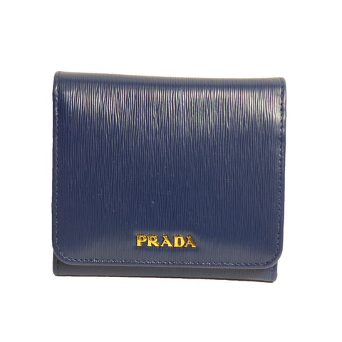 Prada Women's Wallet Vitello Move Bi Fold Blue 1MH176 at_Queen_Bee_of_Beverly_Hills