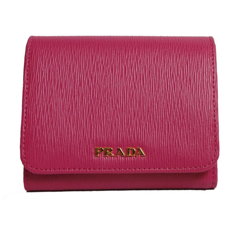 Prada Women's Wallet Vitello Move Bi Fold Fushia 1MH176 at_Queen_Bee_of_Beverly_Hills