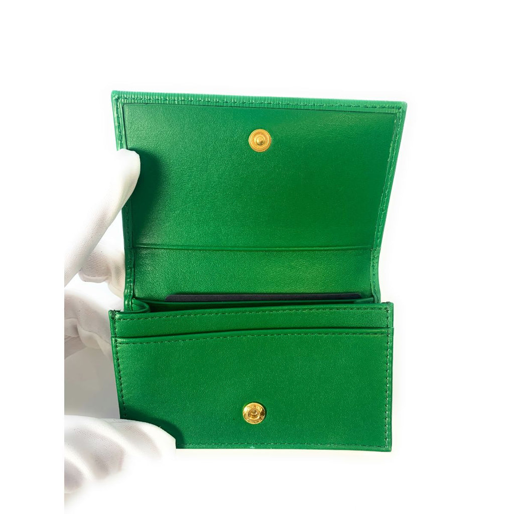 Prada Womens Vitello Move Verde Green Leather Card Case Wallet 1MC122 at_Queen_Bee_of_Beverly_Hills