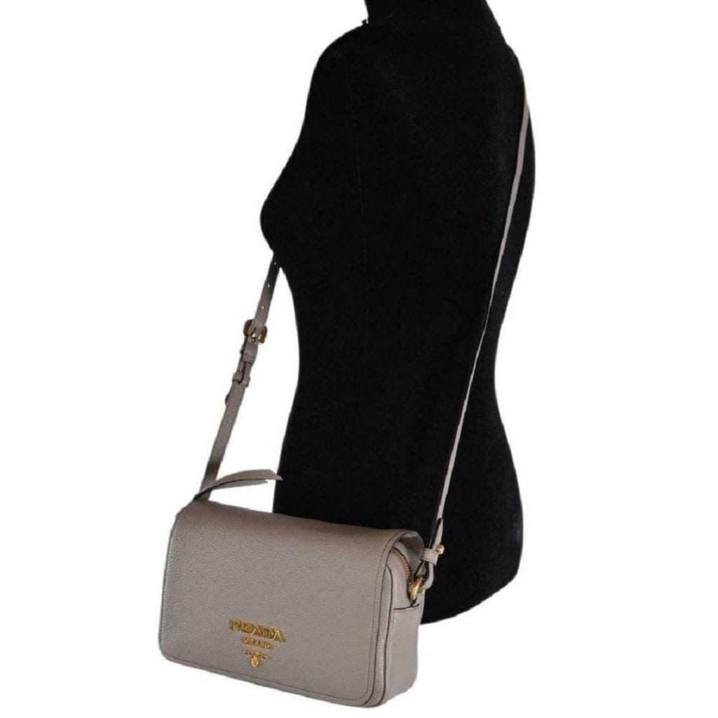 Prada Vitello Phenix Argilla Grey Leather Flap Crossbody Bag – Queen Bee of  Beverly Hills