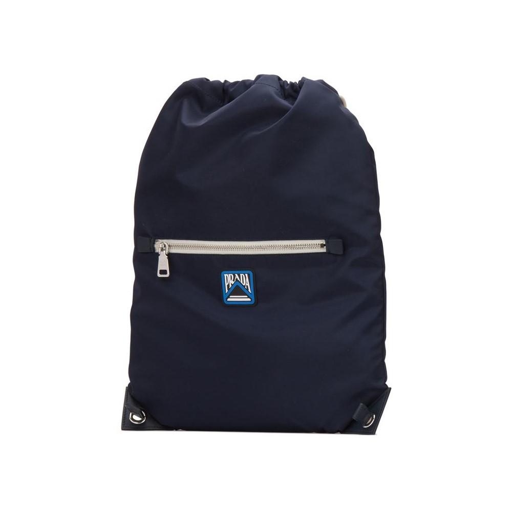 Prada Zaino Navy Tessuto Nylon Drawstring Backpack 2VZ030 at_Queen_Bee_of_Beverly_Hills
