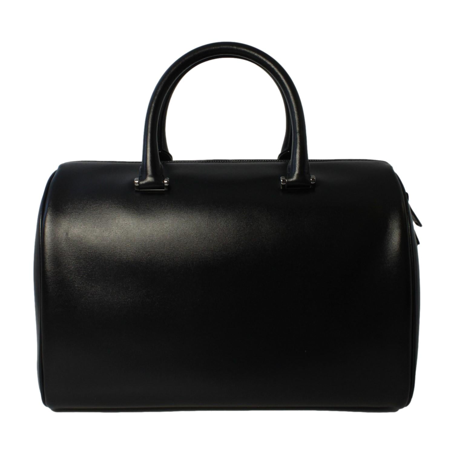 Saint Laurent 12 Hour Calfskin Leather Pony Hair Duffle Bag available at Queen Bee of Beverly Hills