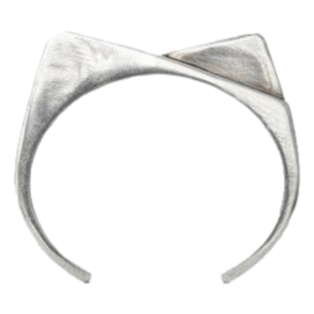 Saint Laurent 2 Pentes Two-Slope Oxidized Silver Bracelet 582575 at_Queen_Bee_of_Beverly_Hills