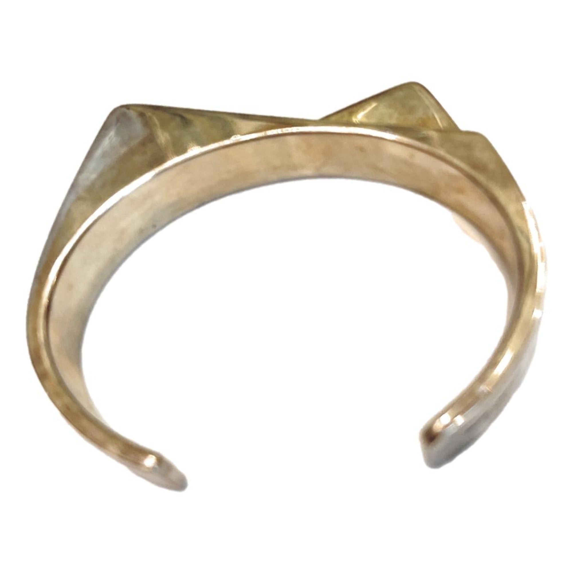 Saint Laurent 2 Pentes Two-Slope Oxidized Silver Bracelet available at Queen Bee of Beverly Hills