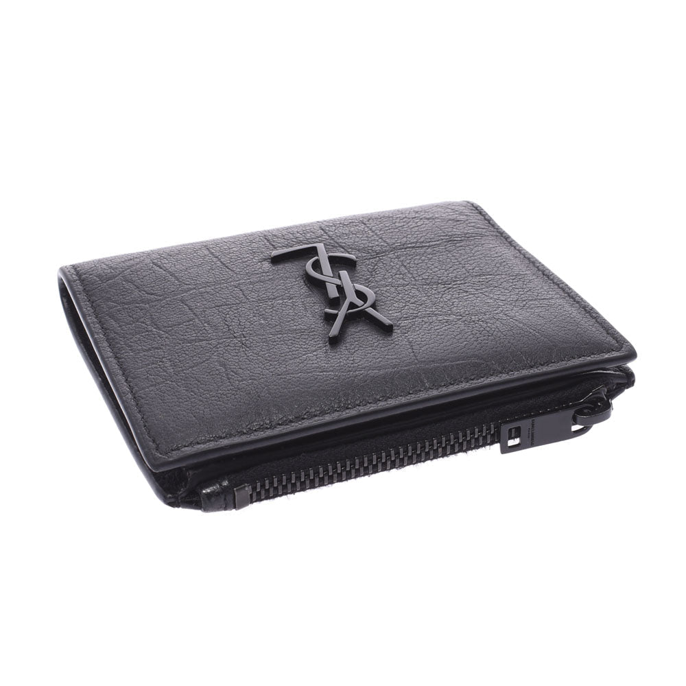 Monogram Small Leather Wallet in Black - Saint Laurent