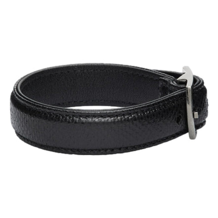 Saint Laurent Black Leather Snake Embossed Buckle Bracelet available at Queen Bee of Beverly Hills