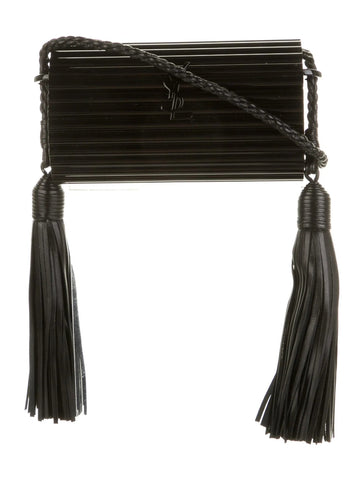 Saint Laurent Black Plexiglass Minaudiere Opium Box Bag 5173900 at_Queen_Bee_of_Beverly_Hills