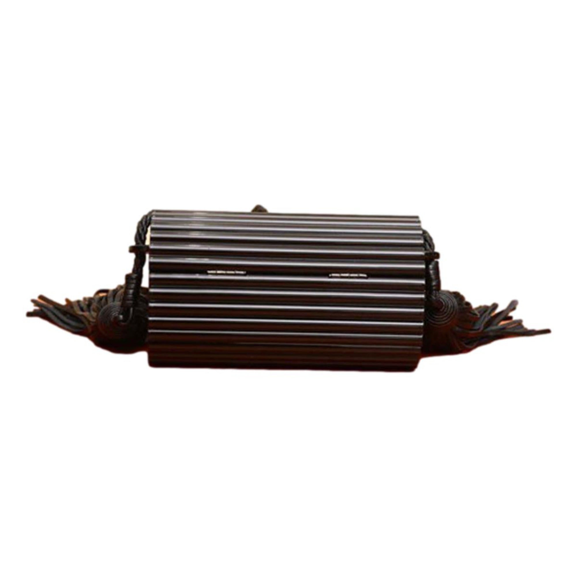 Saint Laurent Black Plexiglass Minaudiere Opium Box Bag available at Queen Bee of Beverly Hills