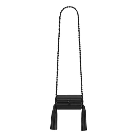 Saint Laurent Black Plexiglass Minaudiere Opium Box Bag available at Queen Bee of Beverly Hills