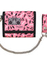 Saint Laurent Buffalo Pink Nylon Radio Chain Trifold Wallet available at Queen Bee of Beverly Hills