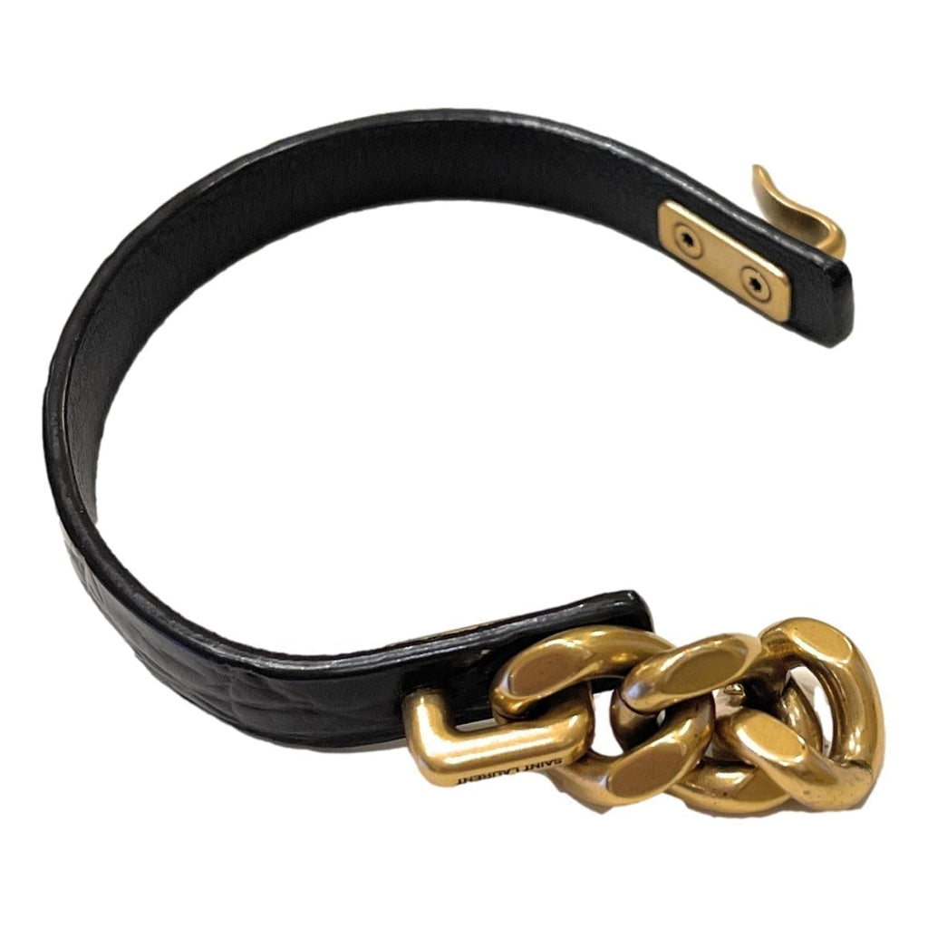 Saint Laurent Croc Embossed Chain Link Bracelet 640783 at_Queen_Bee_of_Beverly_Hills
