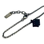 Saint Laurent Des Toile Viscose Radio Silver Black Chain Bracelet available at Queen Bee of Beverly Hills