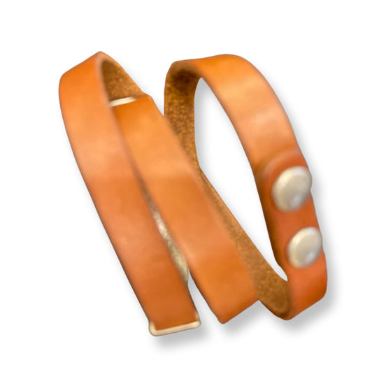 Saint Laurent Giglio Wrap Bracelet Brown Calf Leather Gold Hardware available at Queen Bee of Beverly Hills