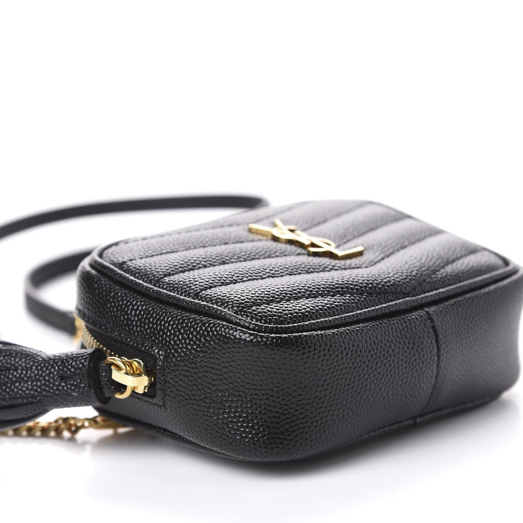 Saint Laurent Monogram Small Camera Bag in Black Grained Calfskin - SOLD