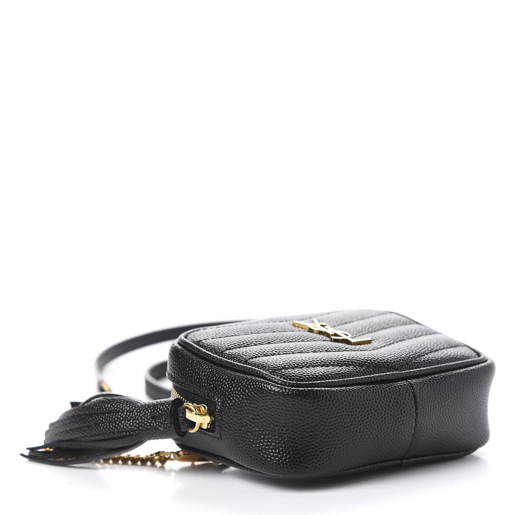 SAINT LAURENT Grain De Poudre Matelasse Monogram Mini Lou Camera