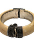 Saint Laurent Ivory Silver Bangle Bracelet available at Queen Bee of Beverly Hills