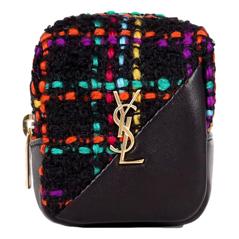 Saint Laurent Jamie YSL Keyring Cube Multicolor Black Leather 669964 at_Queen_Bee_of_Beverly_Hills